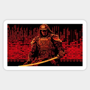 Digital Samurai Ronin Tokyo Binary Code Sticker